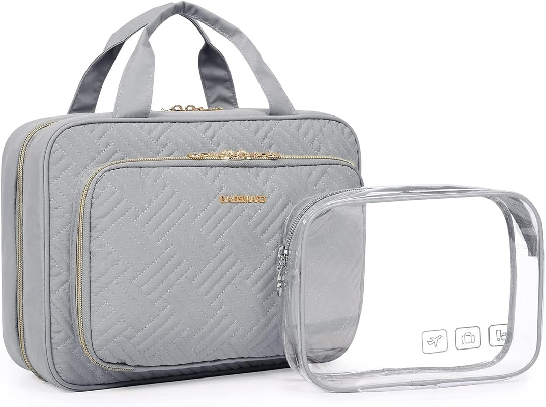 BAGSMART Toiletry Bag Hanging Travel Makeup Organizer with TSA Approved Transparent Cosmetic Bag Mak | Amazon (US)