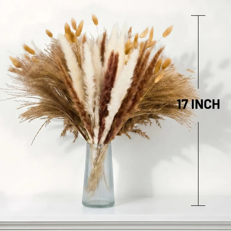 Sanmadrola Pampas Grass Boho Decor 100 PCS Home Decoration Boho Flowers Home Table Decor Rustic F... | Walmart (US)