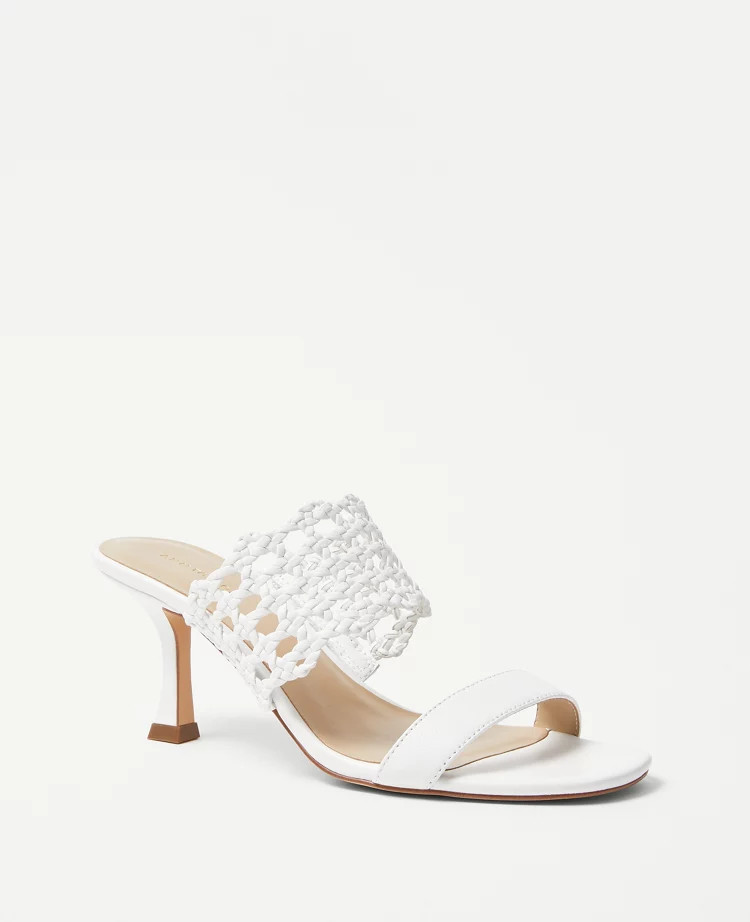 Woven Leather Mule Sandals | Ann Taylor (US)