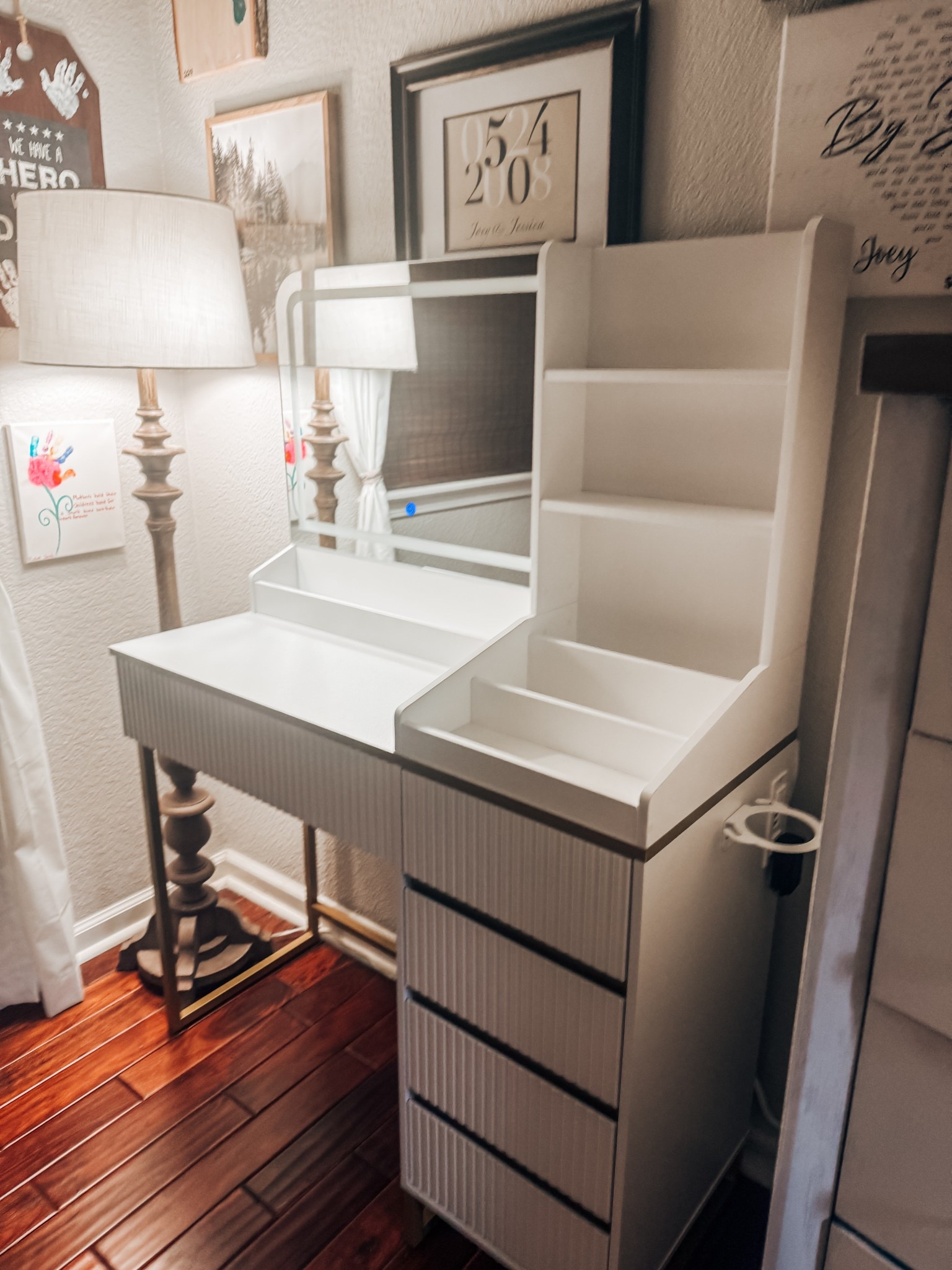 Organized vanity under $200 and it’s adorable!  The mirror has multiple brightness settings.  Overall I love it!!!  

#LTKHome