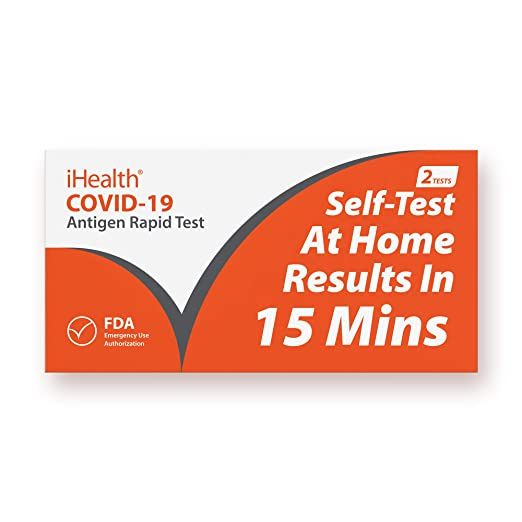 iHealth COVID-19 Antigen Rapid Test, 2 Tests per Pack,FDA EUA Authorized OTC At-home Self Test, R... | Amazon (US)