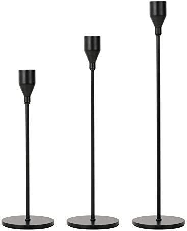 Amazon.com: Lobolighting Black Candlesticks Holders Set of 3, Black Taper Candles Holders for Can... | Amazon (US)