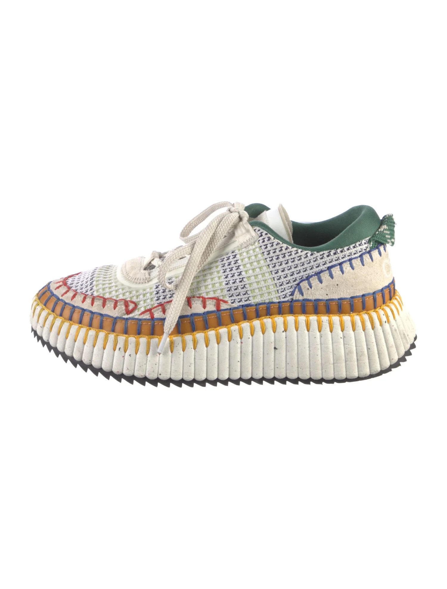 Patterned Leather Trim Embellishment Sneakers | The RealReal