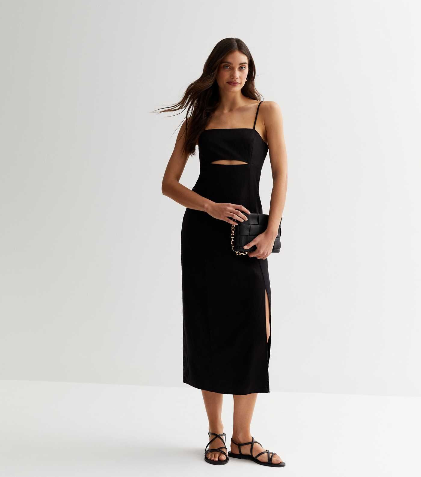 Black Strappy Cut Out Midi Dress
						
						Add to Saved Items
						Remove from Saved Items | New Look (UK)
