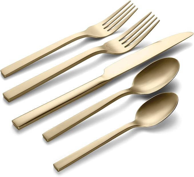 Oneida Chef's Table Champagne 20 Piece Everyday Flatware Set, Service for 4, 18/0 Stainless Steel... | Amazon (US)