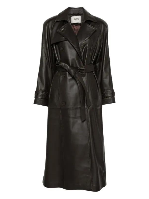 Ducie Leather Trench Coat  | Brown | FARFETCH UK | Farfetch Global