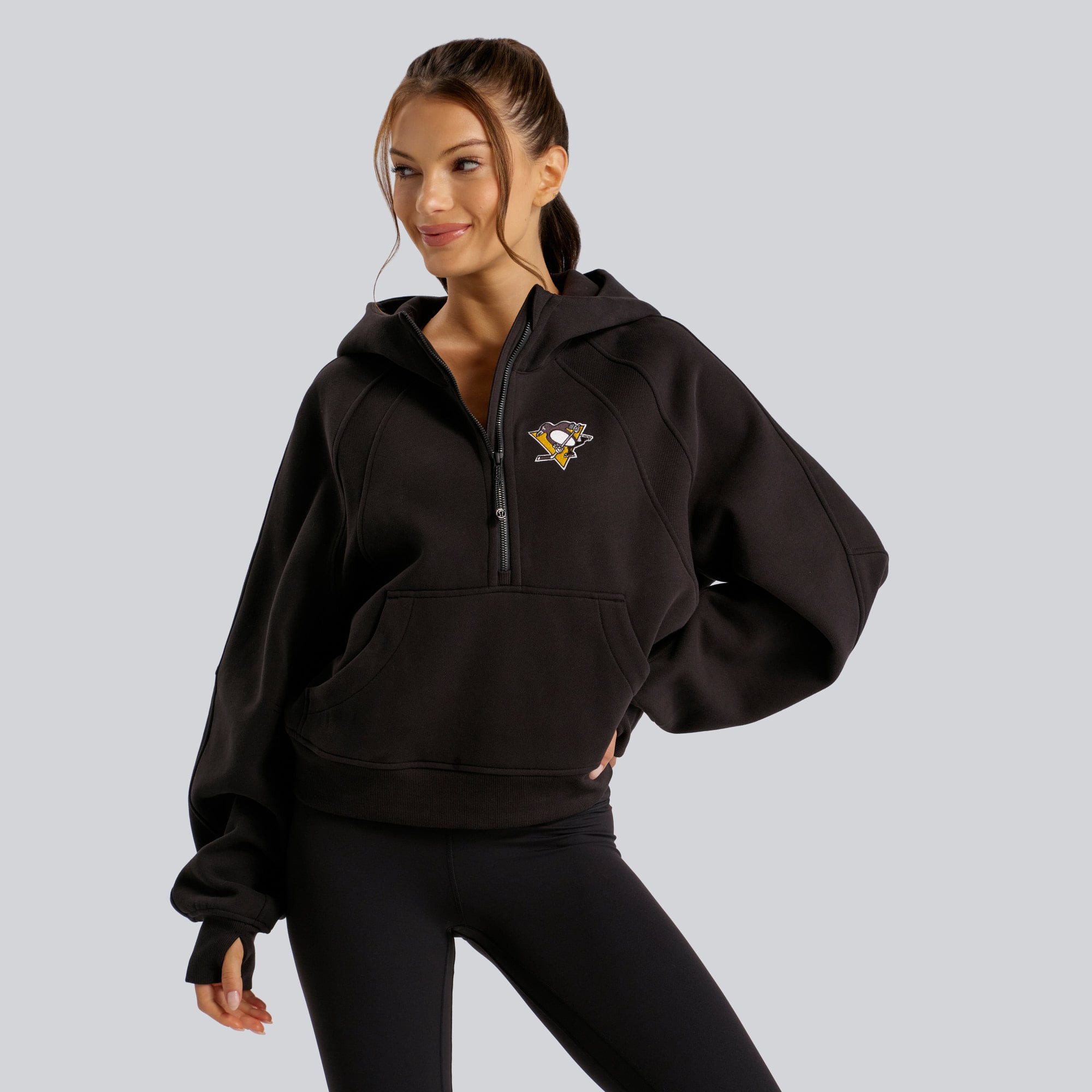 Pittsburgh Penguins lululemon Women's Scuba Oversized Half-Zip Hoodie - Black | Fanatics
