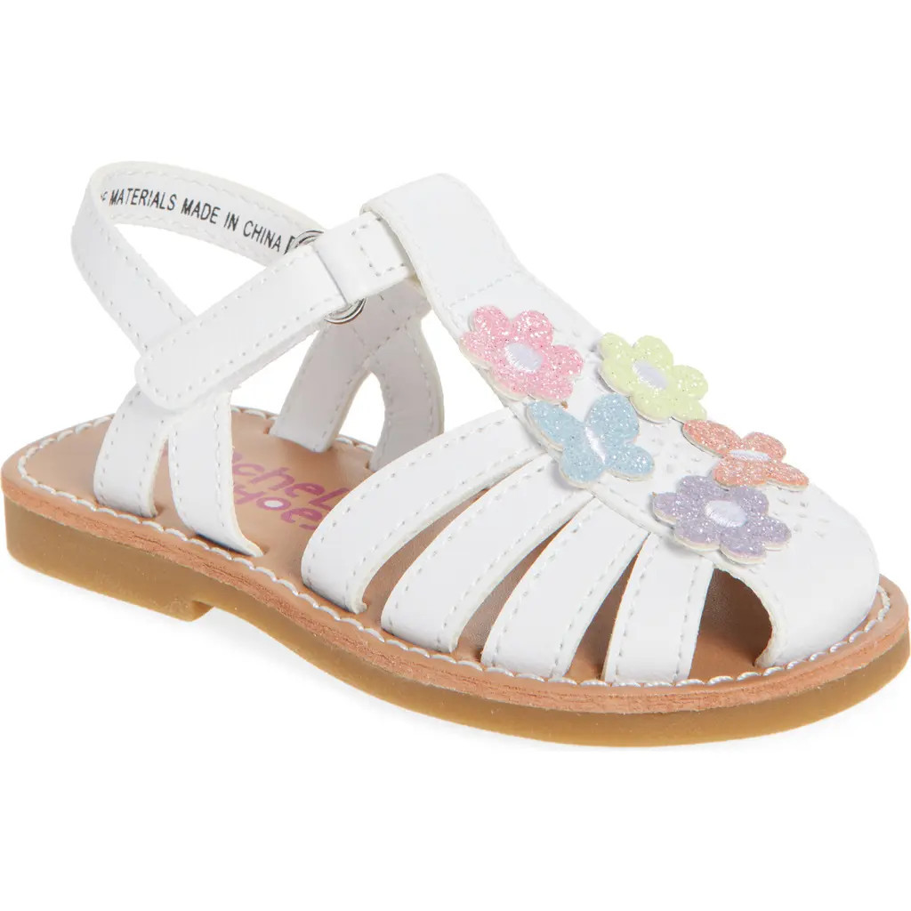 RACHEL SHOES Kids' Flower Fisherman Sandal in White /Multi at Nordstrom Rack, Size 7 M | Nordstrom Rack