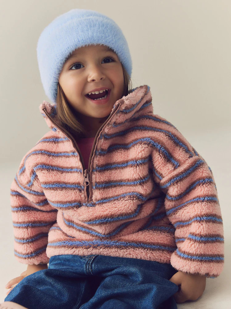 Blue Pink Stripe Half Zip Fleece (3mths-7yrs) | Next EU