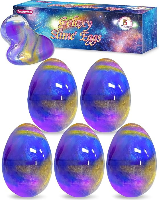 5 Pack Slime Filled Eggs Toys, Prefilled Easter Eggs Basket Stuffers for Teens Kids, Easter Egg F... | Amazon (US)
