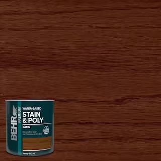 BEHR 1 qt. #TIS-330 Honey Satin Semi-Transparent Water-Based Interior Stain and Poly in One B6230... | The Home Depot