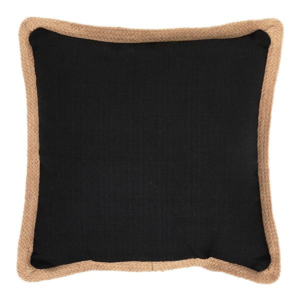 2-Pack Black Jute Trim Outdoor Throw Pillow, 18" | At Home