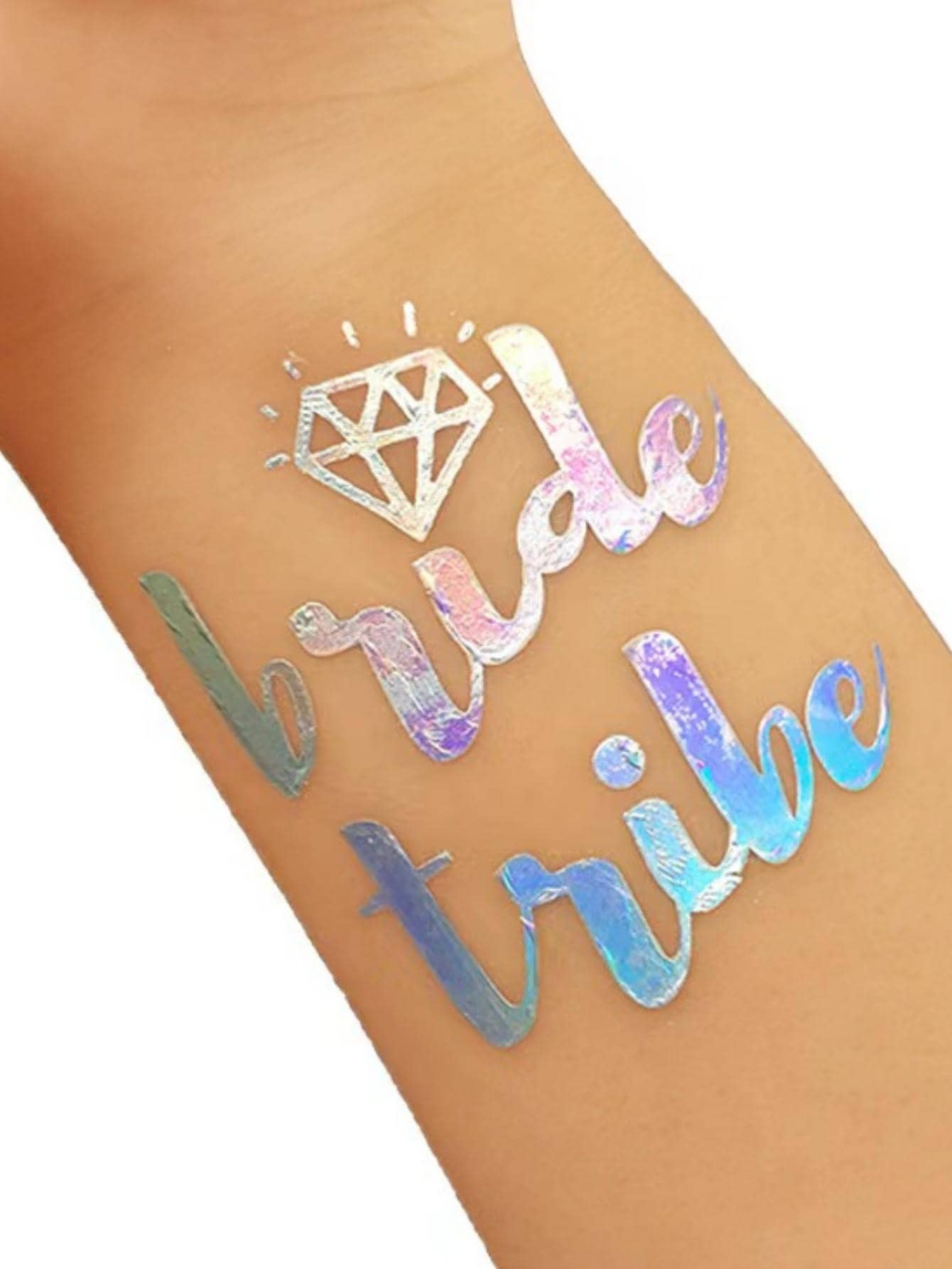 10pcs Letter & Diamond Pattern Temporary Tattoos Sticker for Wedding Party Favor | SHEIN