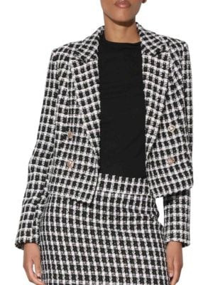 Devlyn Tweed Monochrome Blazer | Saks Fifth Avenue OFF 5TH