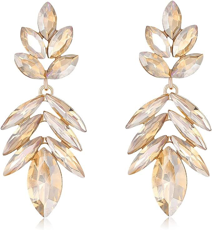 Glitter Rhinestone Statement Earrings for Women, Vintage Fancy Cluster Crystal Drop Dangle Earrin... | Amazon (US)