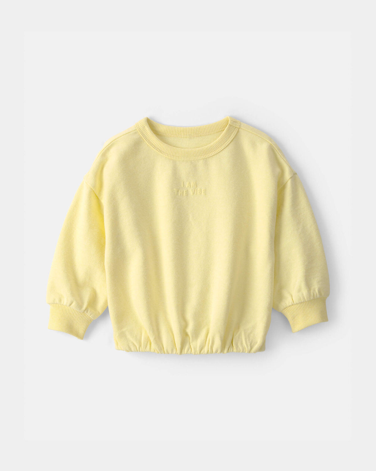 Baby Girl 'I Am The Vibe' French Terry Pullover Sweatshirt - Yellow | Carter's Inc