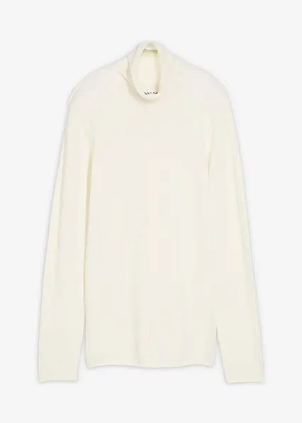 Feinstrickpullover mit Rollkragen und langen Ärmeln aus Baumwoll-Kaschmir-Mix | Bonprix DE