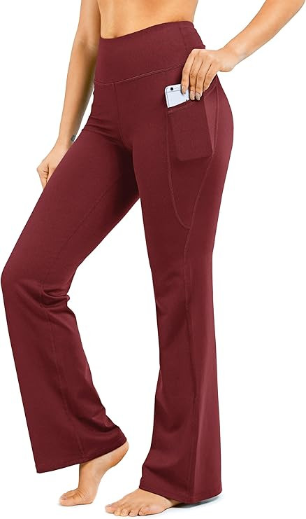 28"/30"/32"/34" Inseam Women's Bootcut Yoga Pants Long Bootleg High-Waisted Flare Pants with Pock... | Amazon (US)