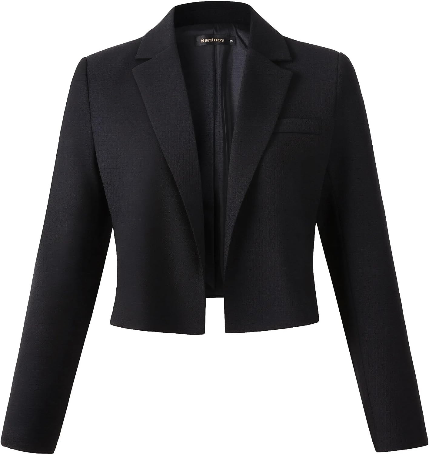 Beninos Womens Casual Blazers Open Front Cropped Blazer Jacket | Amazon (US)