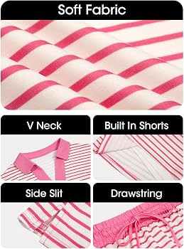 Fisoew Womens Striped 2 Piece Outfits Casual Sweatshirt Skirt Set Long Sleeve Skort Workout Set M... | Amazon (US)