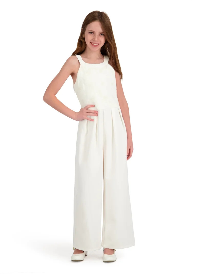 Kensie Girl Sleeveless Floral Soutache Jumpsuit, Sizes 4-16 | Walmart (US)