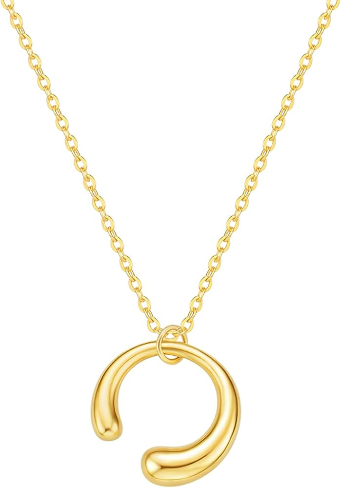 Gold Pendant Necklaces for Women, 14K Gold Plated Dainty Necklace for Women Trendy Circle Pendant... | Amazon (US)