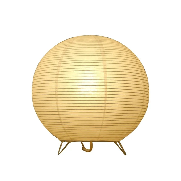 FLOF Nordic Paper Lantern Table Lamp Living Room Bedroom LED Decor Light (Round) | Walmart (US)