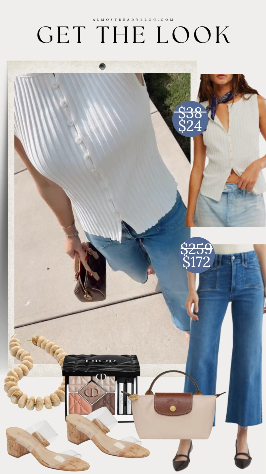 XS top / 24 jeans (I recommend sizing down one)

#LTKootd #LTKOver40 #LTKSaleAlert