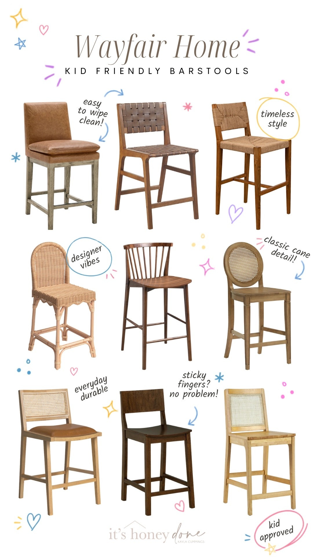 Rounded up all of my fave kid friendly barstool options that are easy to clean and wipe down! So many good affordable options.

#LTKmomlife #LTKHome