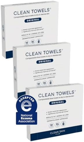 Clean Skin Club Clean Towels XL®, Travel Pack 100% USDA Biobased Disposable Face Towel, Eczema A... | Amazon (US)