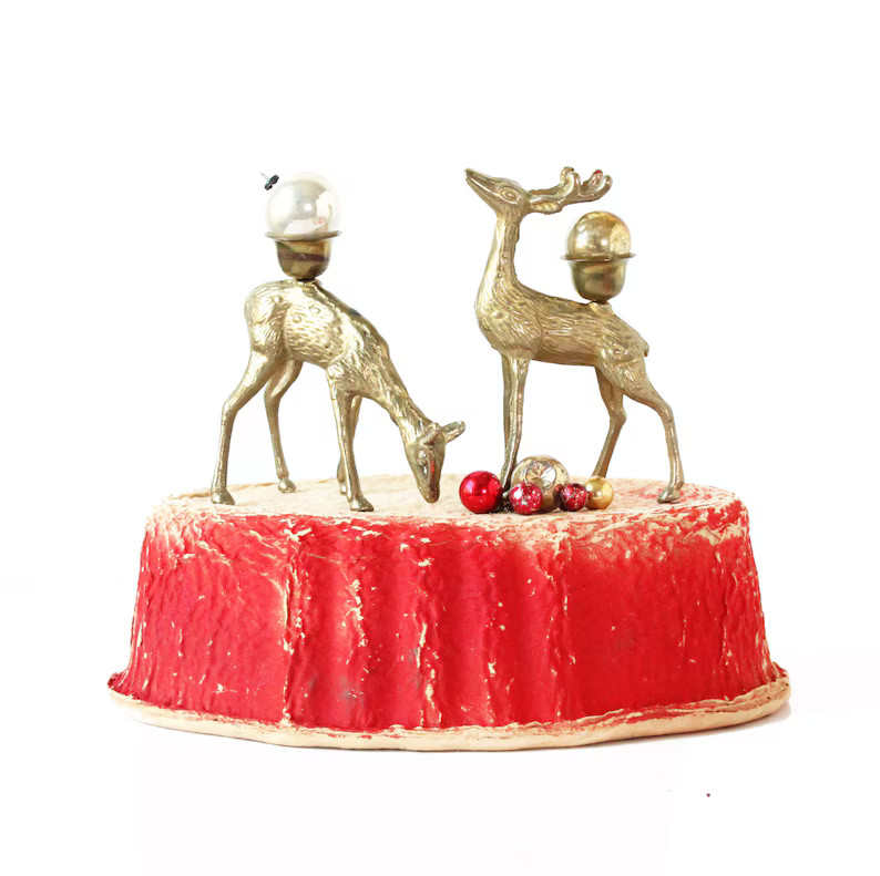 Vintage Brass Deer Candleholders, Brass Reindeer, Brass Deer Pair, Vintage Christmas, Vintage Hom... | Etsy (US)