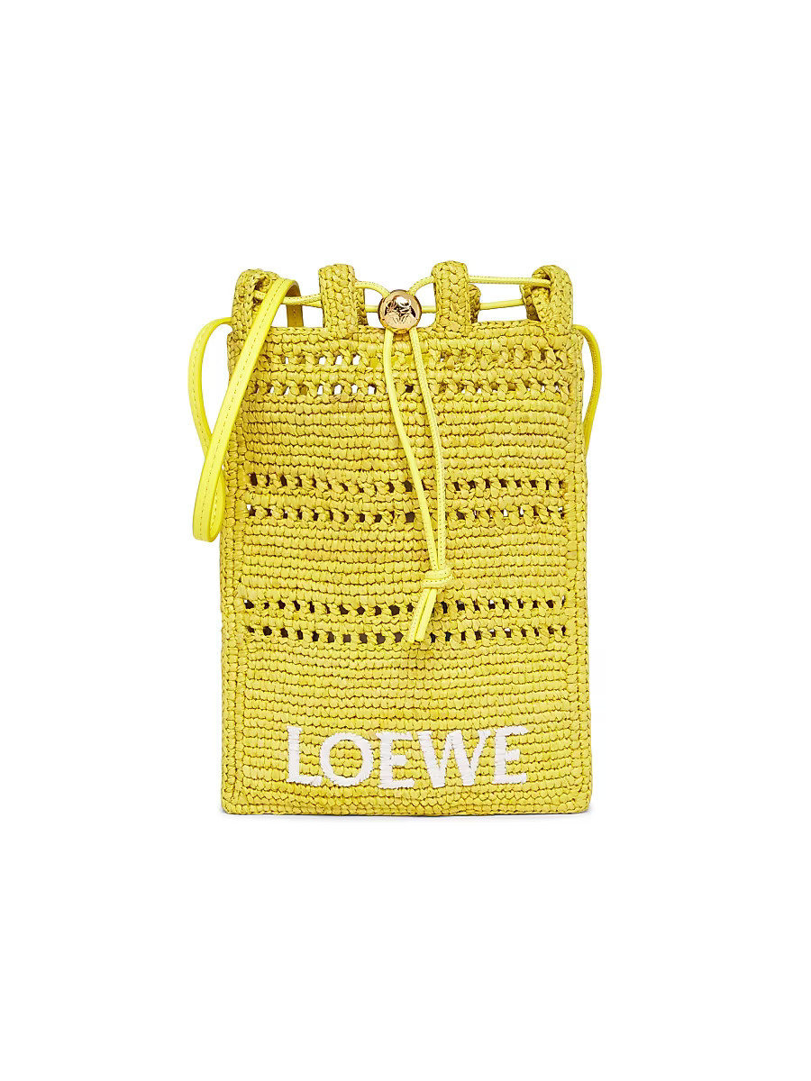 Women's LOEWE x Paula's Ibiza Raffia Crossbody Bag - Yellow | Saks Fifth Avenue