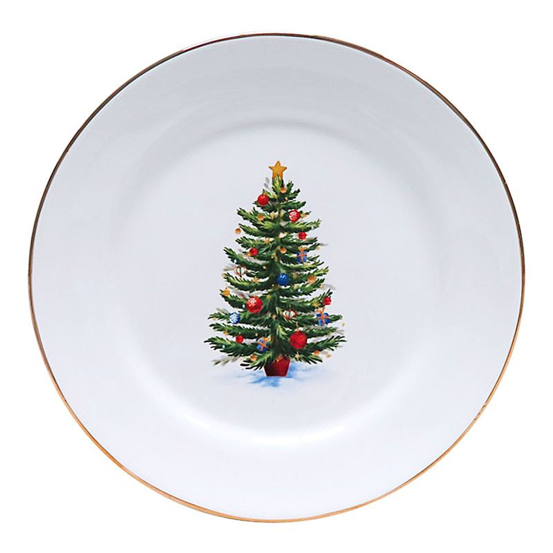 Classic Christmas Tree Ceramic Salad Plate, 7.5" | At Home