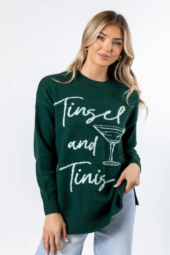 Tinsel And 'Tini's Green Sweater | Pink Lily