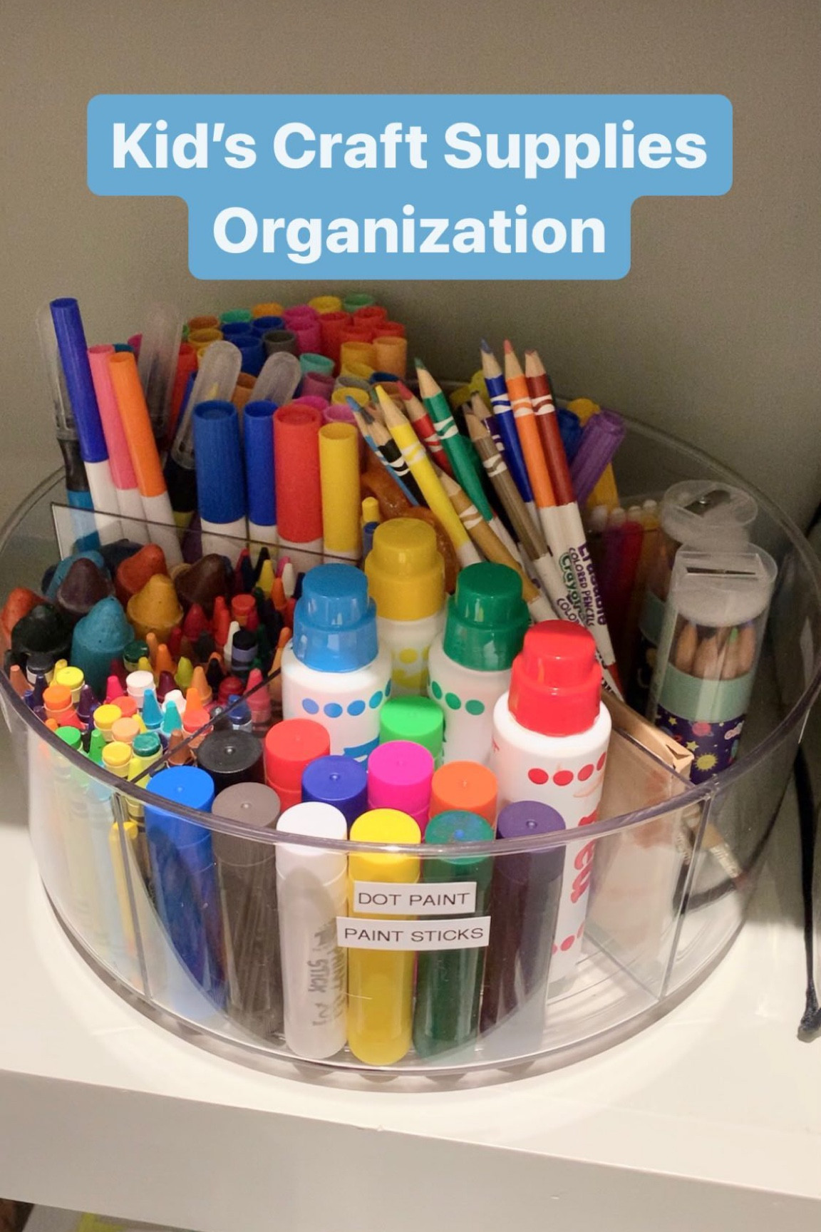 Kids’ craft organization with a divided lazy susan turntable.  

#LTKFamily #LTKKids #LTKHome