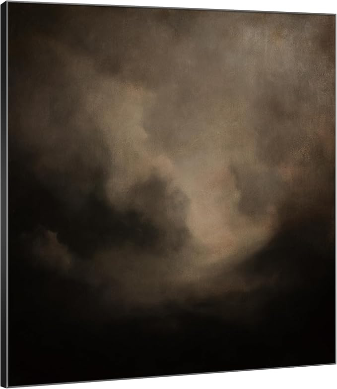 SIGNWIN 36"x36" Large Framed Wall Art Moody Dark Cloud Abstract in Brown and Black Tones Illustra... | Amazon (US)