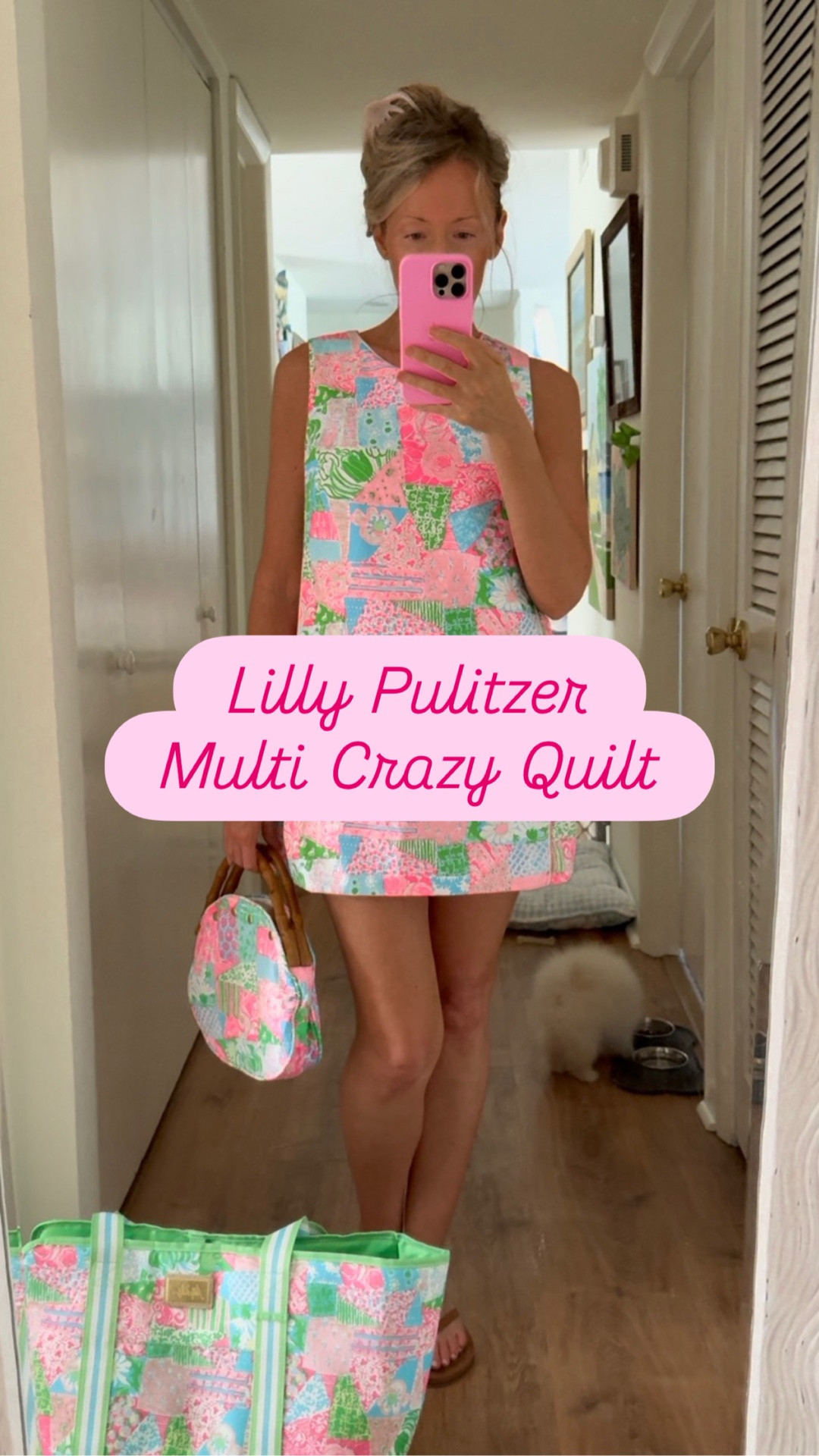 Pink Mini🌸
Lilly Pulitzer Summer 2026 “Multi Crazy Quilt”

Ettie Stretch Shift Dress: Size 2 (hemmed)

Bermuda Bag (bag sold separately from this cover).💗

Dog carrier bag & bone (Boats approved)🐾

I’m 5’4 34B

#LTKPetite #LTKootd #LTKTravel