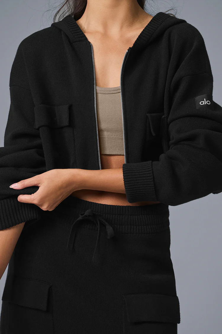 Scholar Knit Cargo Full Zip Hoodie | Alo Yoga (US)