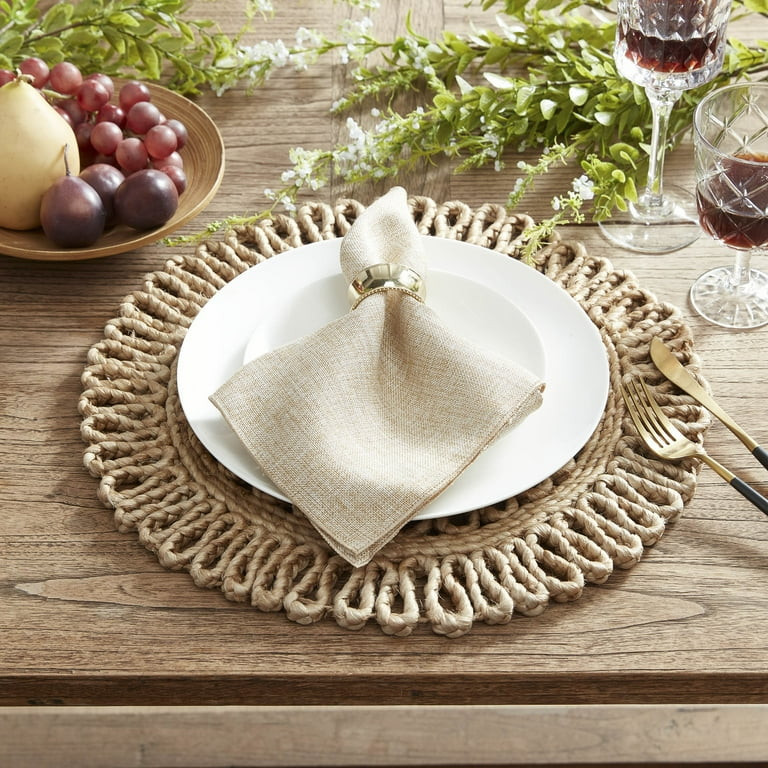 Better Homes & Gardens Jute Flower Placemat- 15"D - Walmart.com | Walmart (US)