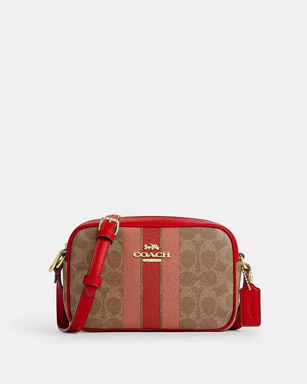 Mini Jamie Camera Bag In Signature Canvas With Stripe | Coach Outlet US