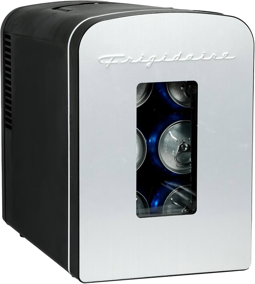 Frigidaire Portable 9-Can Mini Cooler Fridge, 5L, Brushed Stainless Rugged, Window, EFMIS189-SS, ... | Amazon (US)