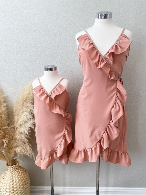 Mauve Mama Wrap Dress, matching dresses , mommy and me matching outfits, mommy and me outfits, ma... | Etsy (US)