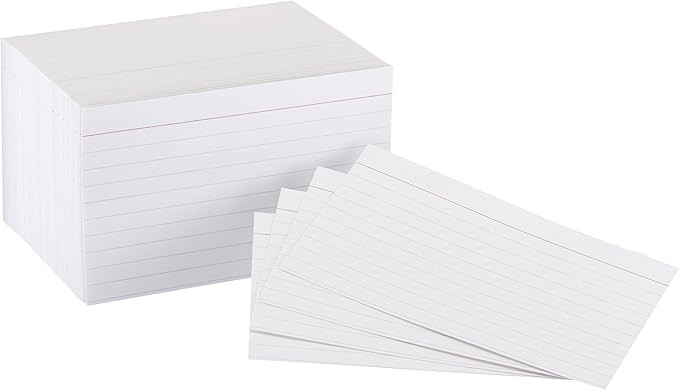 Amazon Basics Paper Flash Ruled Index Note Cards, Heavy Weight, White, 3 x 5 Inch Card, 300 Count... | Amazon (US)