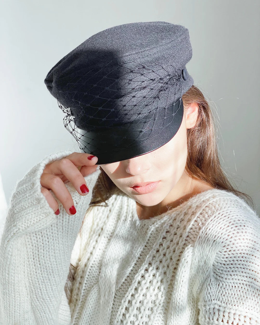 Baker Boy Cap With Veil: Women's Fiddler Fisherman Hat - Etsy | Etsy (Global)