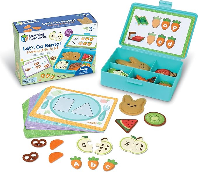 Learning Resources Let's Go Bento! Learning Activity Set - 78 Pieces, Ages 3+, Preschool Activiti... | Amazon (US)