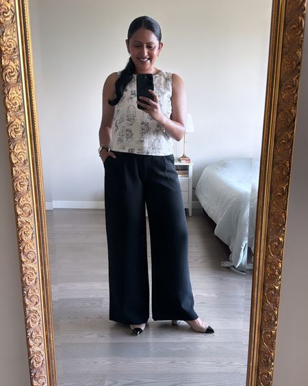 Parisian summer vibes today in Abercrombie 🖤 Linen top and crepe wide leg trousers styled with ALLY blocked heels. 

#LTKShoeCrush #LTKWorkwear #LTKStyleTip