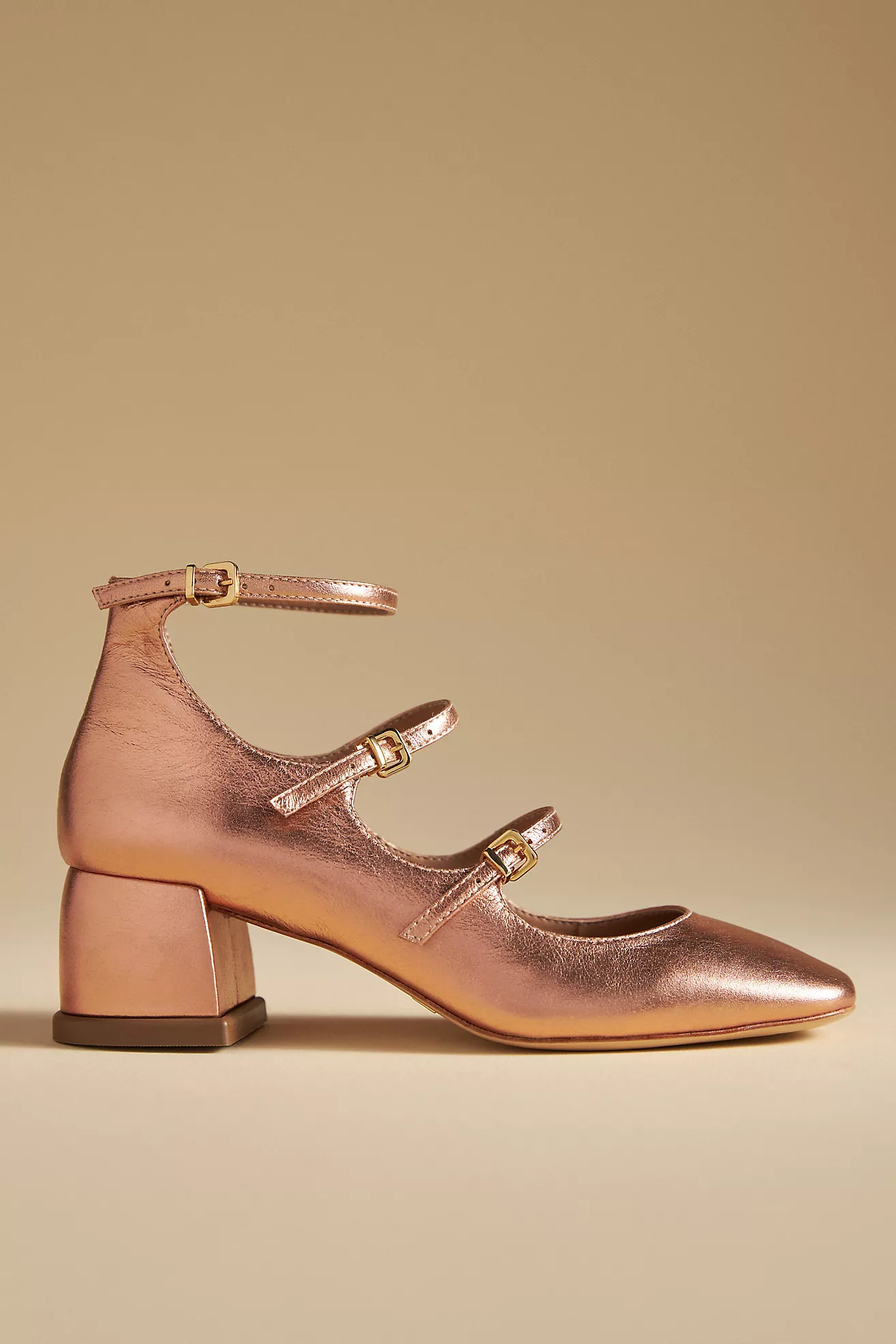 Vicenza Triple-Strap Mary Jane Heels | Anthropologie (US)