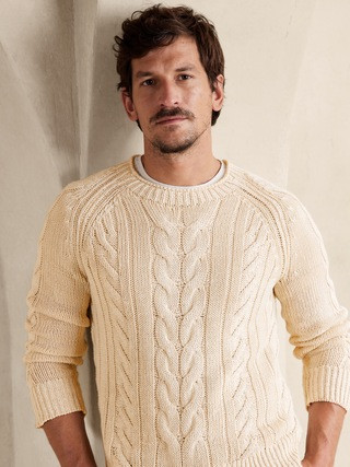 Ezra Chunky Linen-Cotton Sweater | Banana Republic (US)