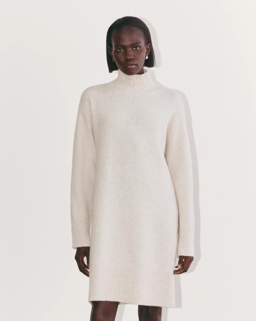 The Sweater Dress in Plush Cotton | Heathered Oat | Everlane