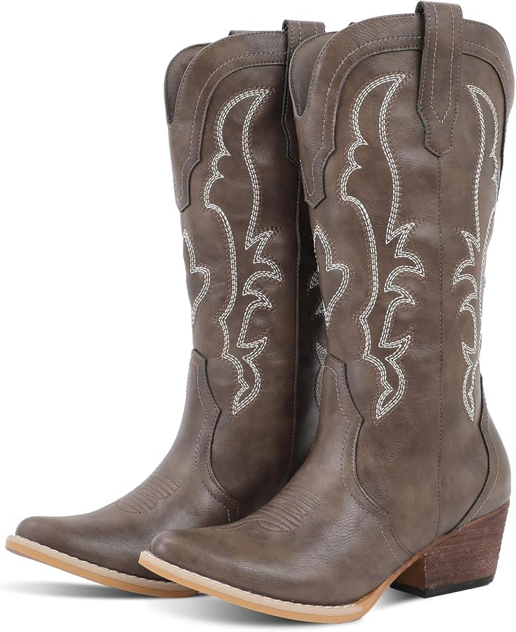 RLW Cowboy Boots for Women Cowgirl Boots Classic Knee-High Western Boots Pointy Toe with Comforta... | Amazon (US)